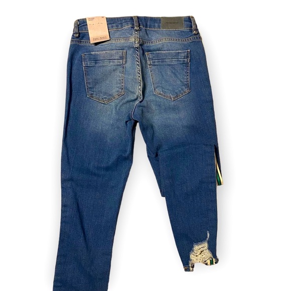 Zara Mid Rise Skinny Jeans with Striped Sides - Picture 4 of 13